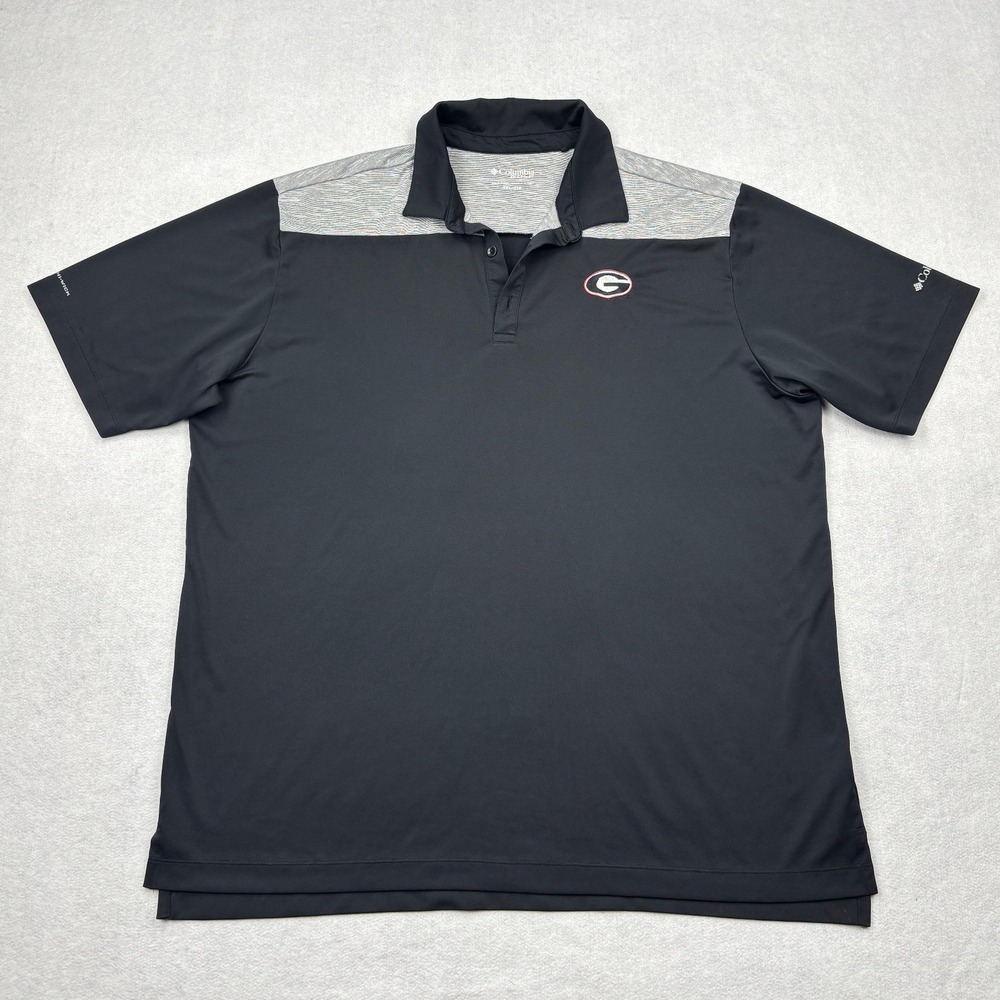 Columbia Golf Georgia Bulldogs Omni-Wick Utility Polo Mens Size XXL Black Grey
